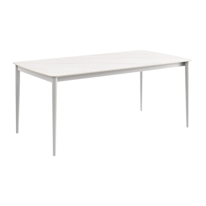 Rhodes - Outdoor Patio Rectangular Dining Table - Light Gray