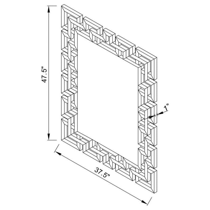 Forman - Interlocking Greek Frameless Wall Mirror - Silver Sacramento Furniture Store Furniture store in Sacramento