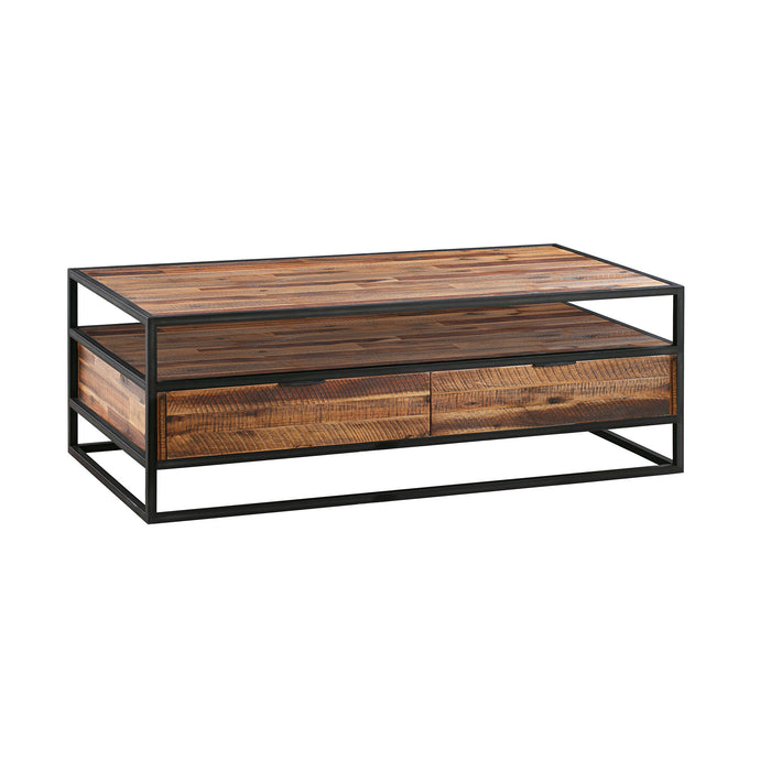 Ludgate - Rectangle Coffee Table / Shelf - Acacia / Black