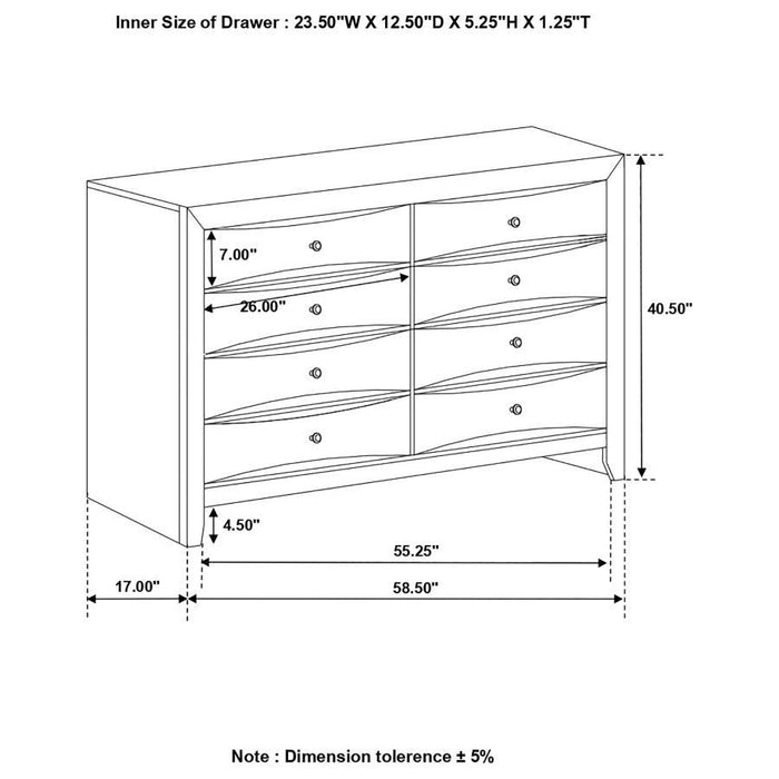 Briana - Rectangular 8-Drawer Dresser - Black Sacramento Furniture Store Furniture store in Sacramento