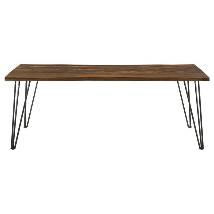 Neve - Live-Edge Dining Table With Hairpin Legs - Sheesham Gray And Gunmetal Sacramento Furniture Store Furniture store in Sacramento