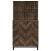 Mendoza - 2-Door Wine Cabinet - Rustic Oak Herringbone And Gunmetal Sacramento Furniture Store Furniture store in Sacramento