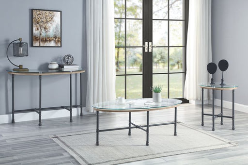 Brantley - Coffee Table - Clear Glass & Sandy Gray Finish Sacramento Furniture Store Furniture store in Sacramento