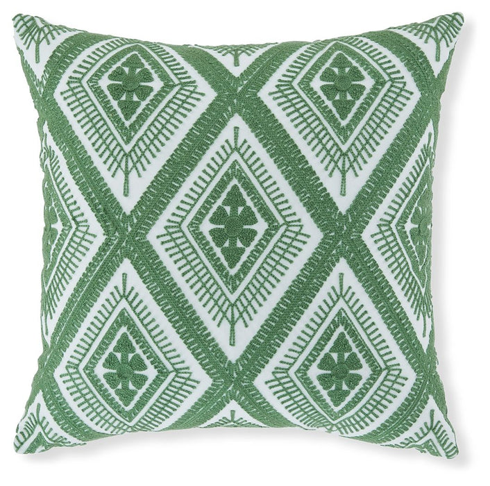 Bellvale - Green / White - Pillow (Set of 4) Sacramento Furniture Store Furniture store in Sacramento