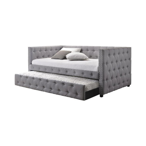 Mockern - Tufted Upholstered Daybed With Trundle - Gray Sacramento Furniture Store Furniture store in Sacramento