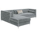 Bellaire - Button-Tufted Upholstered Sectional - Silver Sacramento Furniture Store Furniture store in Sacramento