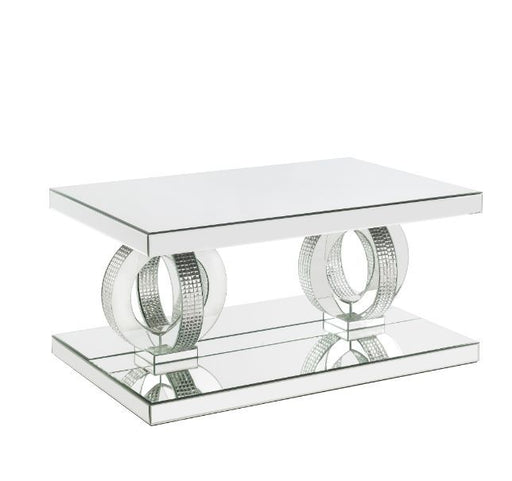 Ornat - Coffee Table - Mirrored & Faux Diamonds Sacramento Furniture Store Furniture store in Sacramento