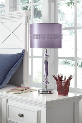 Nyssa - Purple - Metal Table Lamp Sacramento Furniture Store Furniture store in Sacramento