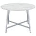 Alcott - Round Faux Carrara Marble Top Dining Table - Chrome Sacramento Furniture Store Furniture store in Sacramento