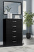 Finch - Black - Five Drawer Chest - 46" Height Sacramento Furniture Store Furniture store in Sacramento