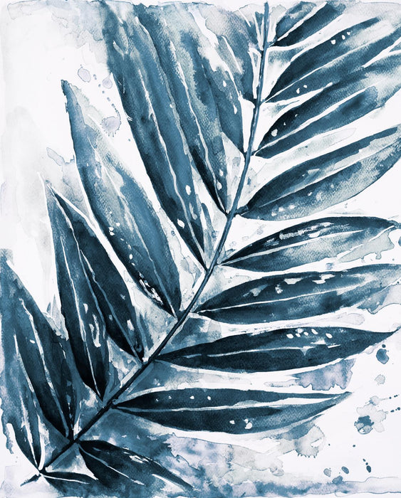 Framed Small - Blue Jungle Leaf I By Patricia Pinto - Blue