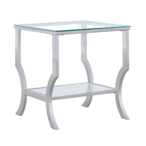 Saide - Square End Table With Mirrored Shelf - Chrome Sacramento Furniture Store Furniture store in Sacramento