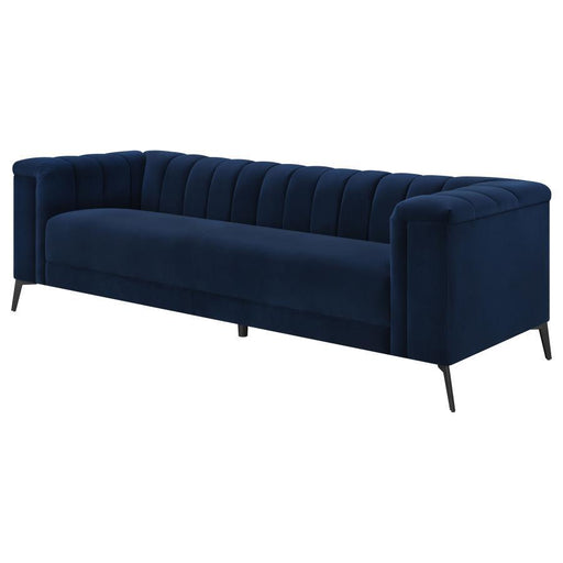 Chalet - Tuxedo Arm Sofa - Blue Sacramento Furniture Store Furniture store in Sacramento