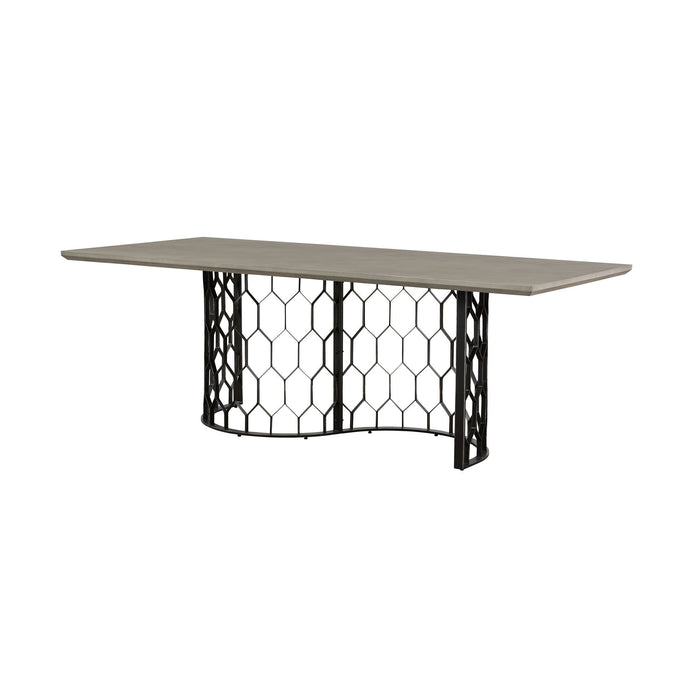 Solange - Rectangular Dining Table - Concrete / Black