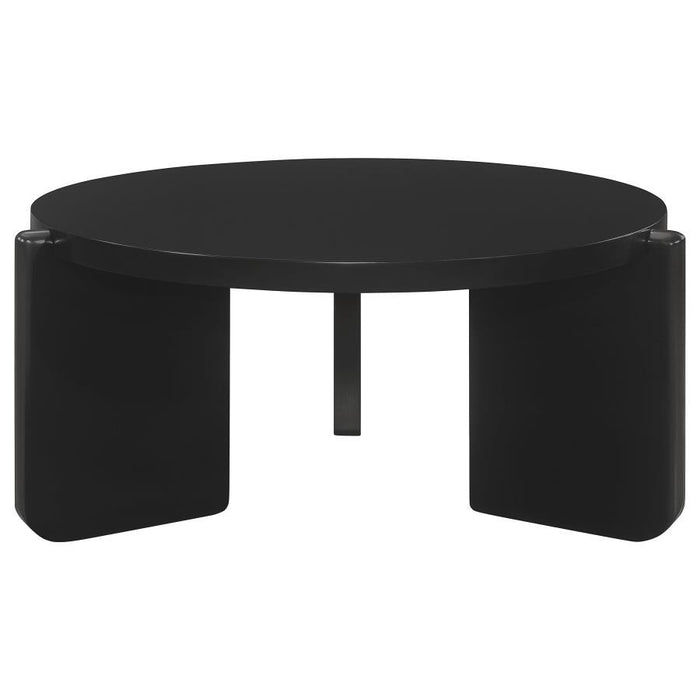 Cordova - Round Solid Wood Coffee Table - Black Sacramento Furniture Store Furniture store in Sacramento