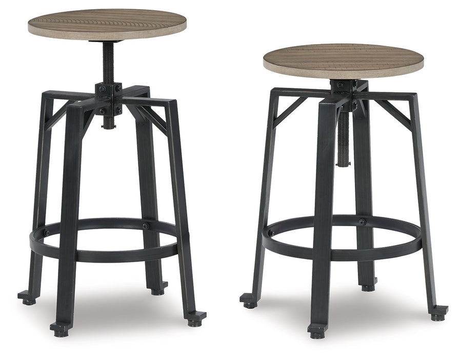 Lesterton - Light Brown / Black - Swivel Stool (Set of 2) Sacramento Furniture Store Furniture store in Sacramento