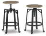 Lesterton - Light Brown / Black - Swivel Stool (Set of 2) Sacramento Furniture Store Furniture store in Sacramento