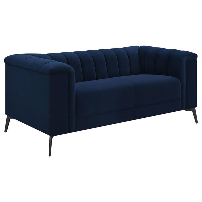 Chalet - Tuxedo Arm Loveseat - Blue Sacramento Furniture Store Furniture store in Sacramento