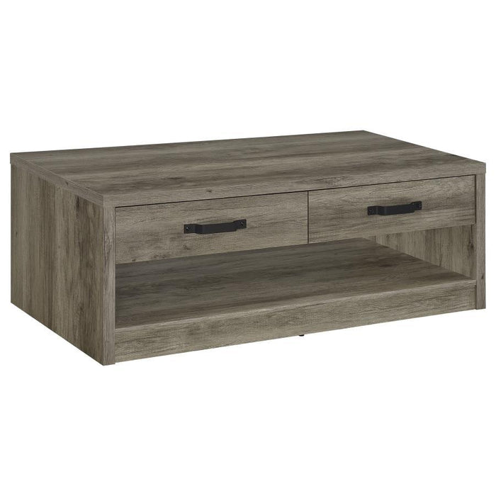 Felix - 2-Drawer Rectangular Engineered Wood Coffee Table - Gray Driftwood Sacramento Furniture Store Furniture store in Sacramento