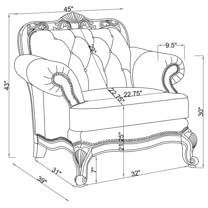 Victoria - Rolled Arm Chair - Tri-Tone And Brown Sacramento Furniture Store Furniture store in Sacramento