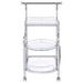 Sarandon - 3-Tier Serving Cart - Chrome And Clear Sacramento Furniture Store Furniture store in Sacramento