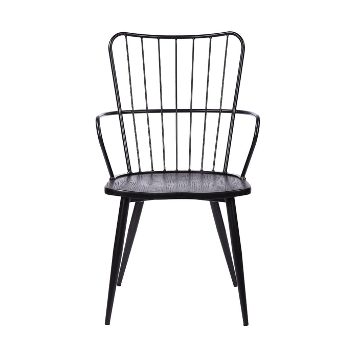 Parisa - High Back Steel Framed Side Chair - Black Powder / Brushed