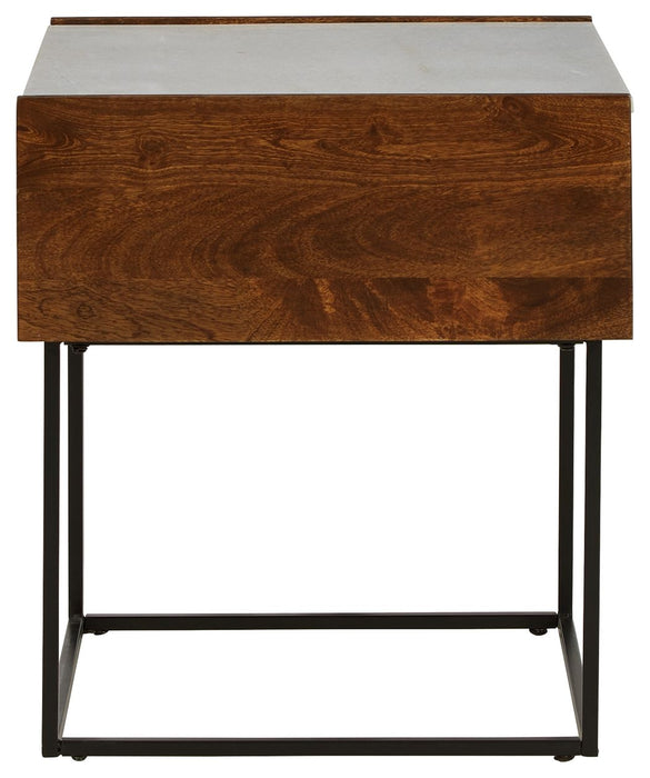 Rusitori - Brown / Beige / White - Rectangular End Table Sacramento Furniture Store Furniture store in Sacramento