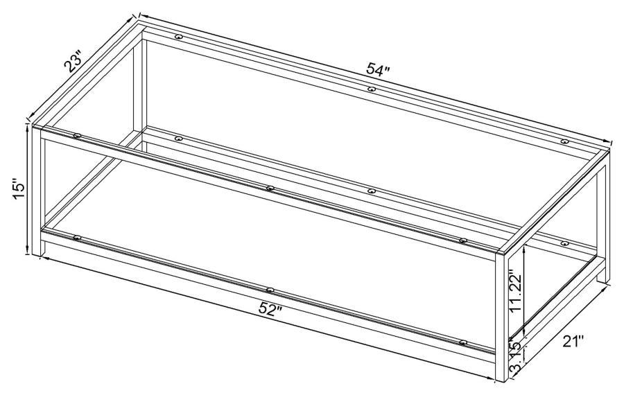 Trini - Coffee Table With Glass Shelf - Black Nickel Sacramento Furniture Store Furniture store in Sacramento