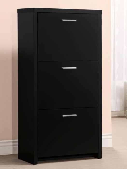 Vivian - 3-Drawer Shoe Cabinet - Black Sacramento Furniture Store Furniture store in Sacramento