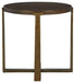 Balintmore - Brown / Gold Finish - Round End Table Sacramento Furniture Store Furniture store in Sacramento