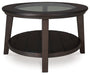 Celamar - Dark Brown - Oval Cocktail Table Sacramento Furniture Store Furniture store in Sacramento