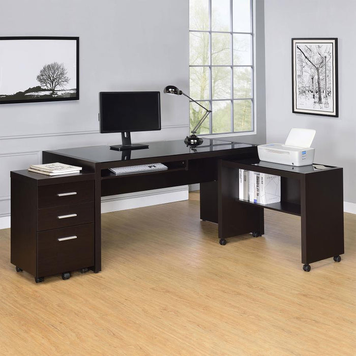 Skeena - 3 Piece Home Office Set - Cappuccino