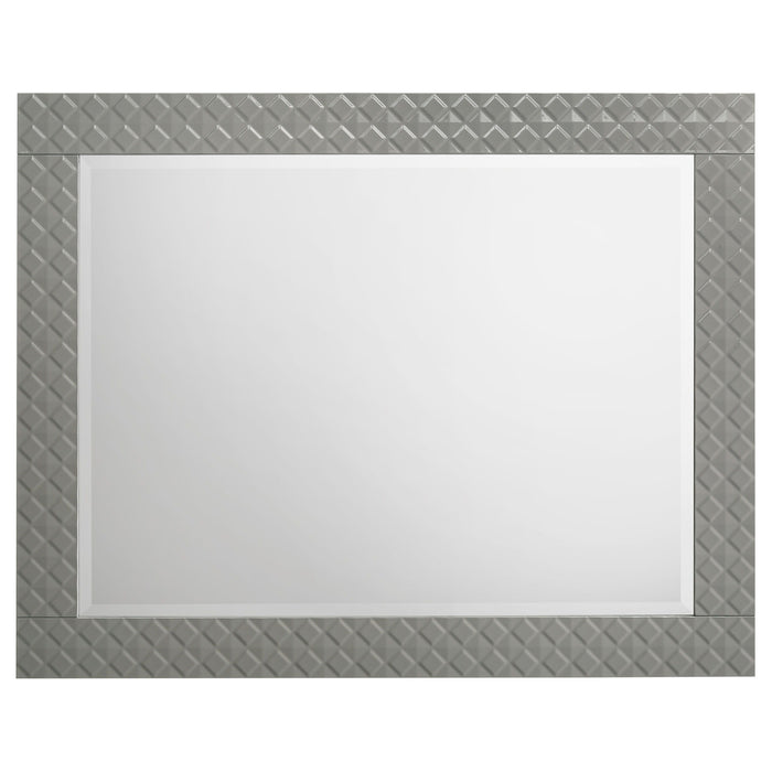 Ives - Dresser Mirror - Gray High Gloss