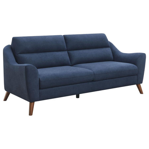 Gano - Sloped Arm Upholstered Sofa - Navy Blue Sacramento Furniture Store Furniture store in Sacramento