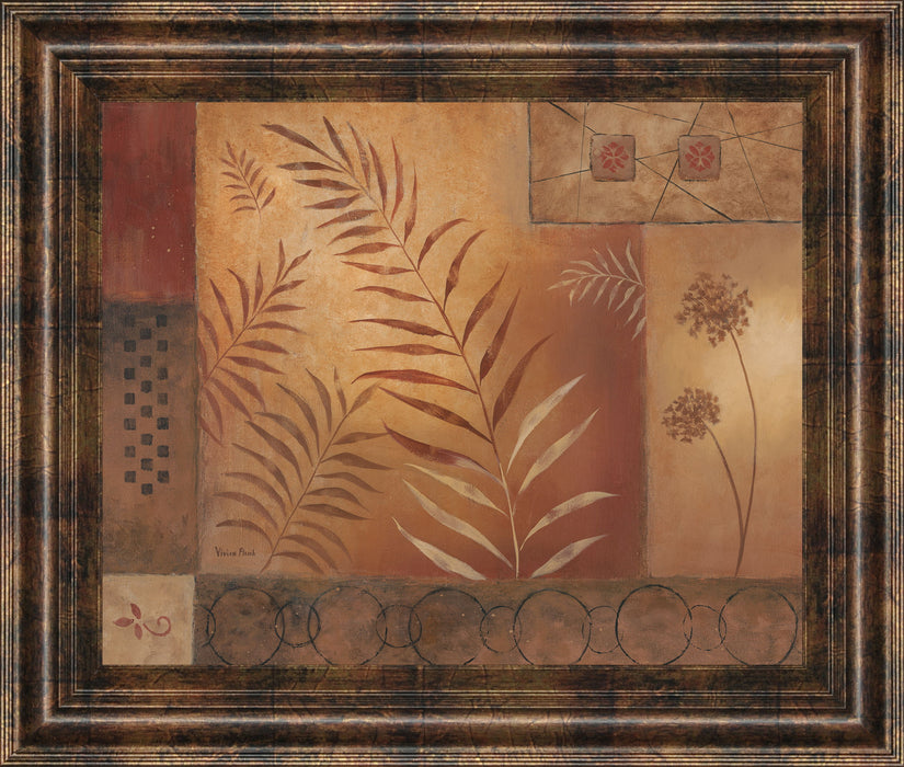 Modern Fern Il By Vivian Flasch - Framed Print Wall Art - Red