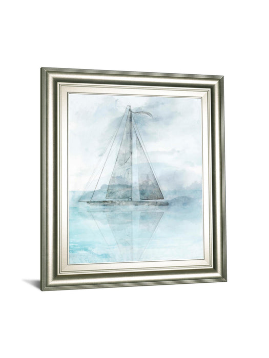 Sailing Boat II By Ken Roko - Framed Print Wall Art - Pearl Silver