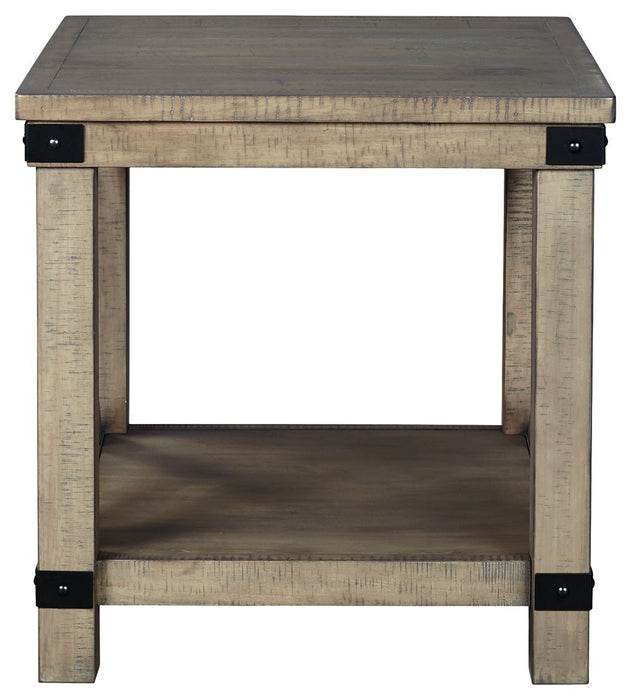 Aldwin - Gray - Rectangular End Table - Crossbuck Styling Sacramento Furniture Store Furniture store in Sacramento