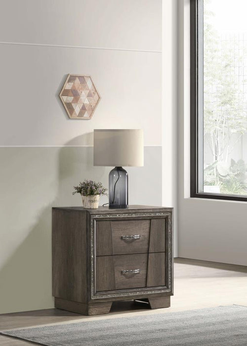 Janine - 2-Drawer Nightstand - Gray