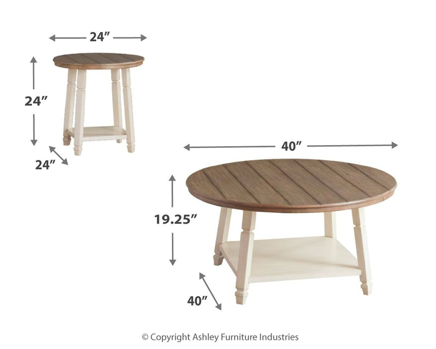 Bolanbrook - White / Brown / Beige - Occasional Table Set (Set of 3) Sacramento Furniture Store Furniture store in Sacramento