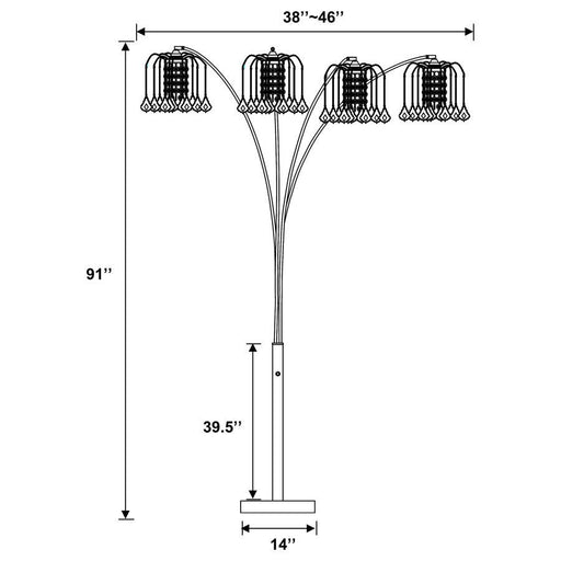 Maisel - Floor Lamp With 4 Staggered Shades - Black Sacramento Furniture Store Furniture store in Sacramento