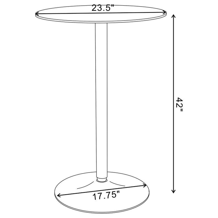 Abiline - Glass Top Round Bar Table - Chrome Sacramento Furniture Store Furniture store in Sacramento