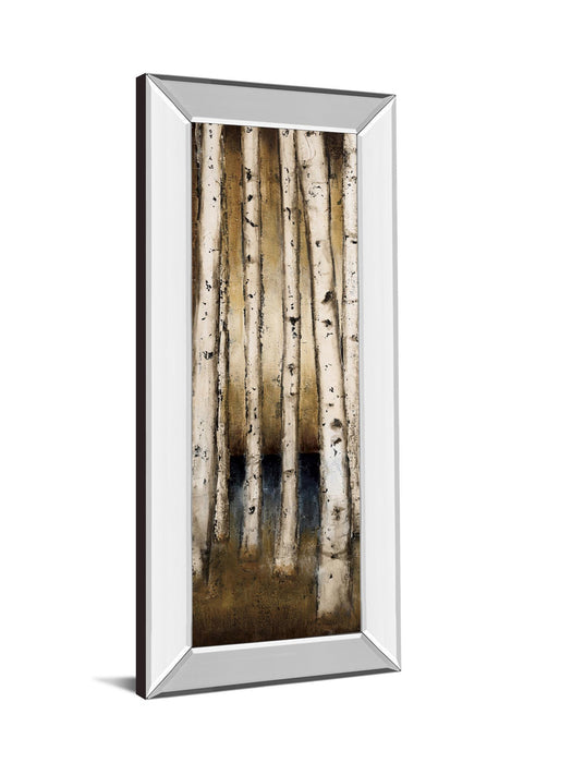 Birch Landing I By St Germain - Mirror Framed Print Wall Art - White