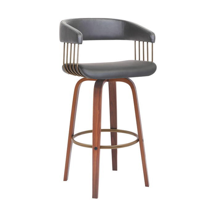 Topanga - Swivel Walnut Wood Stool