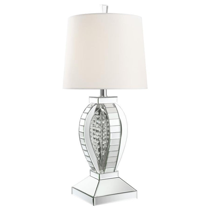 Klein - Table Lamp With Drum Shade - White And Mirror