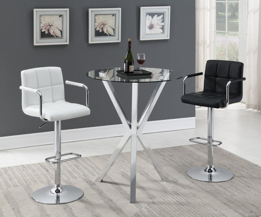 Denali - Round Glass Top Bar Table - Chrome Sacramento Furniture Store Furniture store in Sacramento