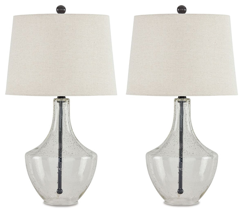 Gregsby - Clear / Black - Glass Table Lamp (Set of 2) Sacramento Furniture Store Furniture store in Sacramento