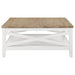 Maisy - Square Wooden Coffee Table With Shelf - Brown And White Sacramento Furniture Store Furniture store in Sacramento