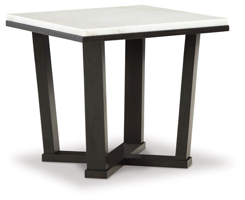 Fostead - White / Espresso - Square End Table Sacramento Furniture Store Furniture store in Sacramento