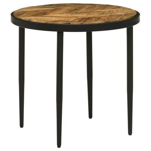 Hayden - Metal Round Side Table - Natural Mango And Black Sacramento Furniture Store Furniture store in Sacramento