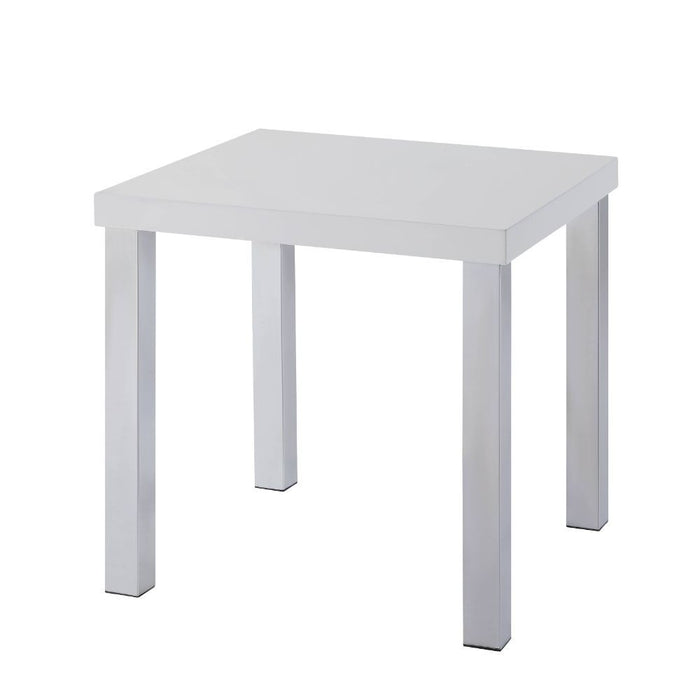 Harta - End Table - White High Gloss & Chrome Sacramento Furniture Store Furniture store in Sacramento